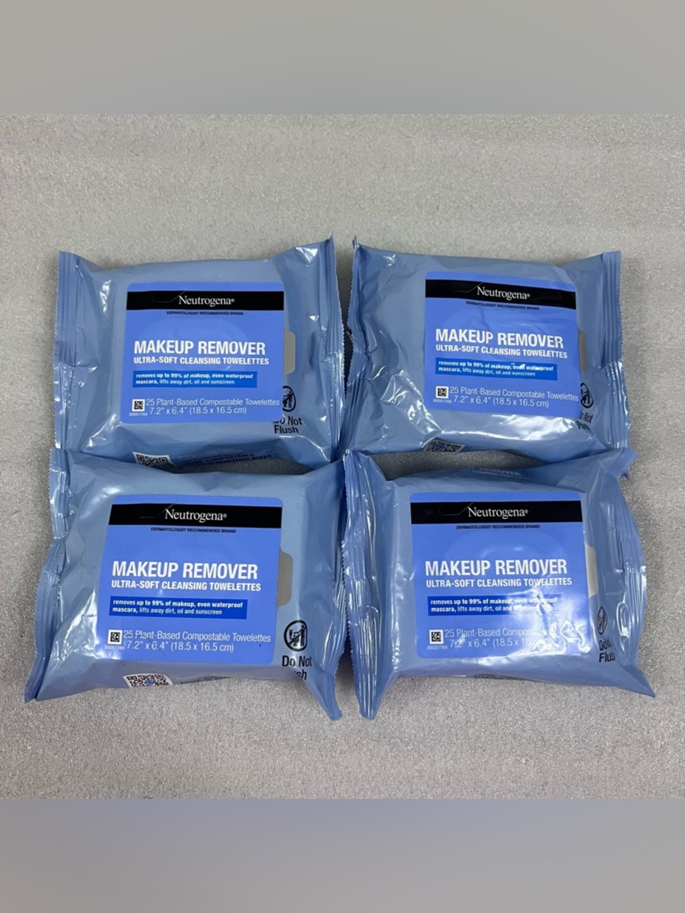 Neutrogena Makeup Remover Ultra-Soft Cleansing Towelettes 25 ct Bundle Of 4 pack